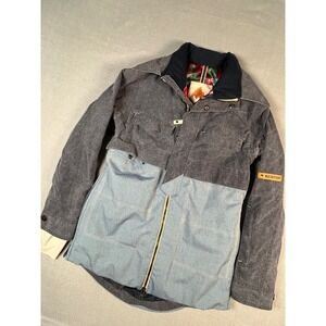 New Burton Dryride Jacket Women XS Blue Grey Extreme Cold Insulated Poly Satin